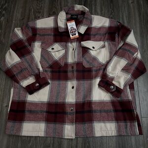 HFX plaid shirt jacket size XXL new